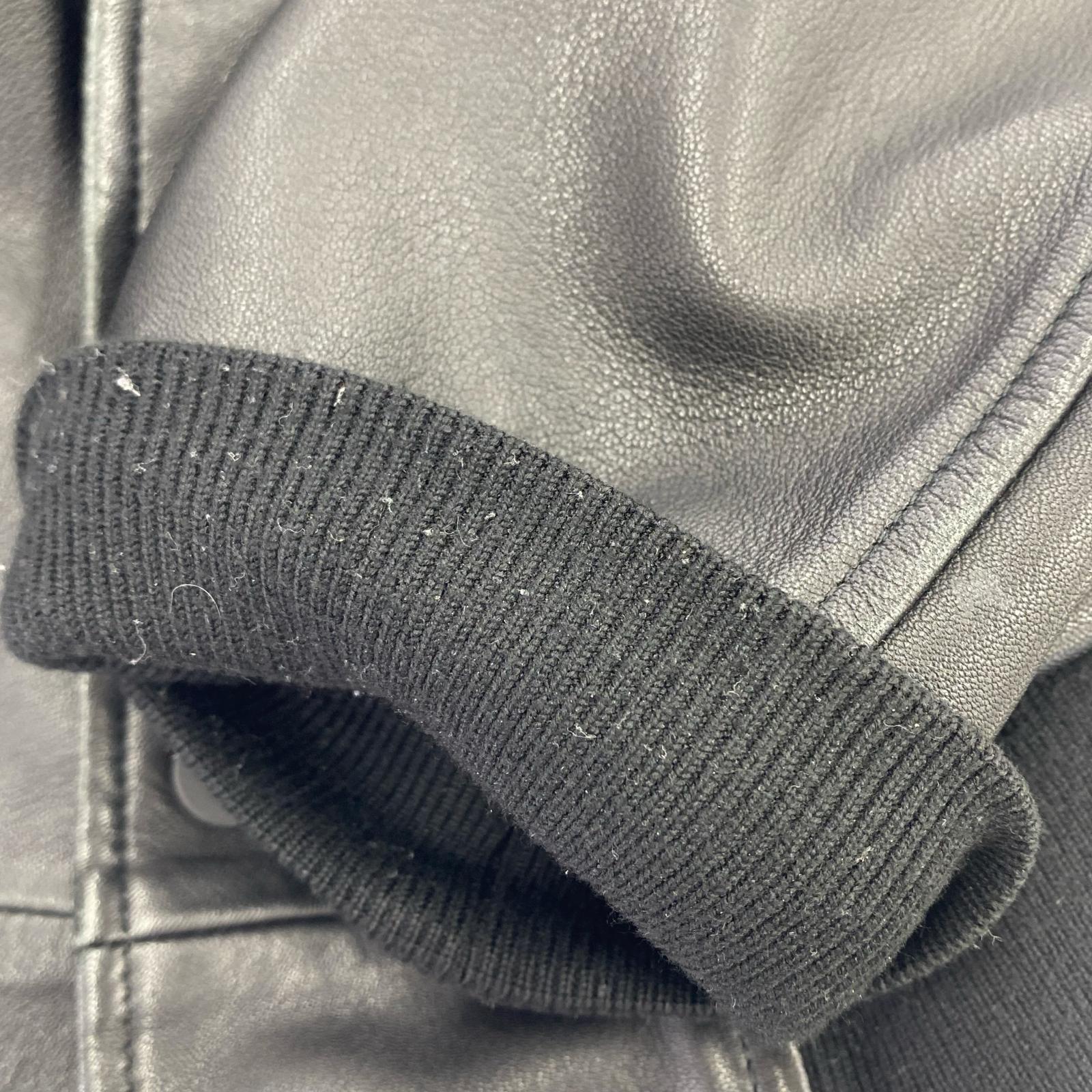 レザージャケット VARSITY jacket ラムレザー　ブルゾン S ブラック