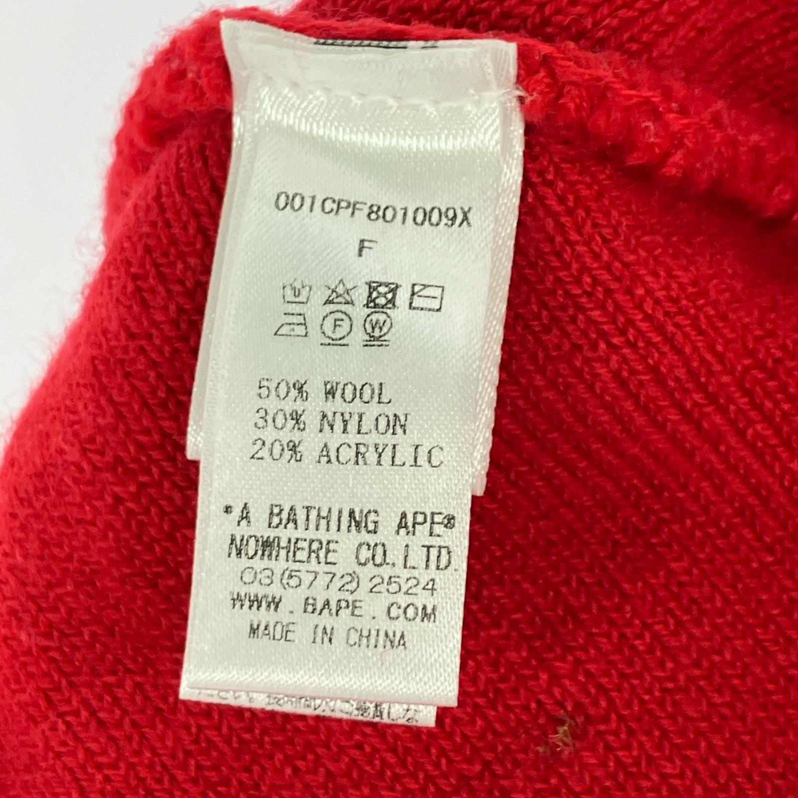 ニットキャップ BAPE Motor Sport Knit Cap 赤 レッド