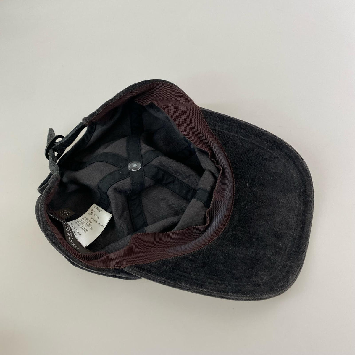 キャップ 6パネル ベロアキャップ GRY ブラウン