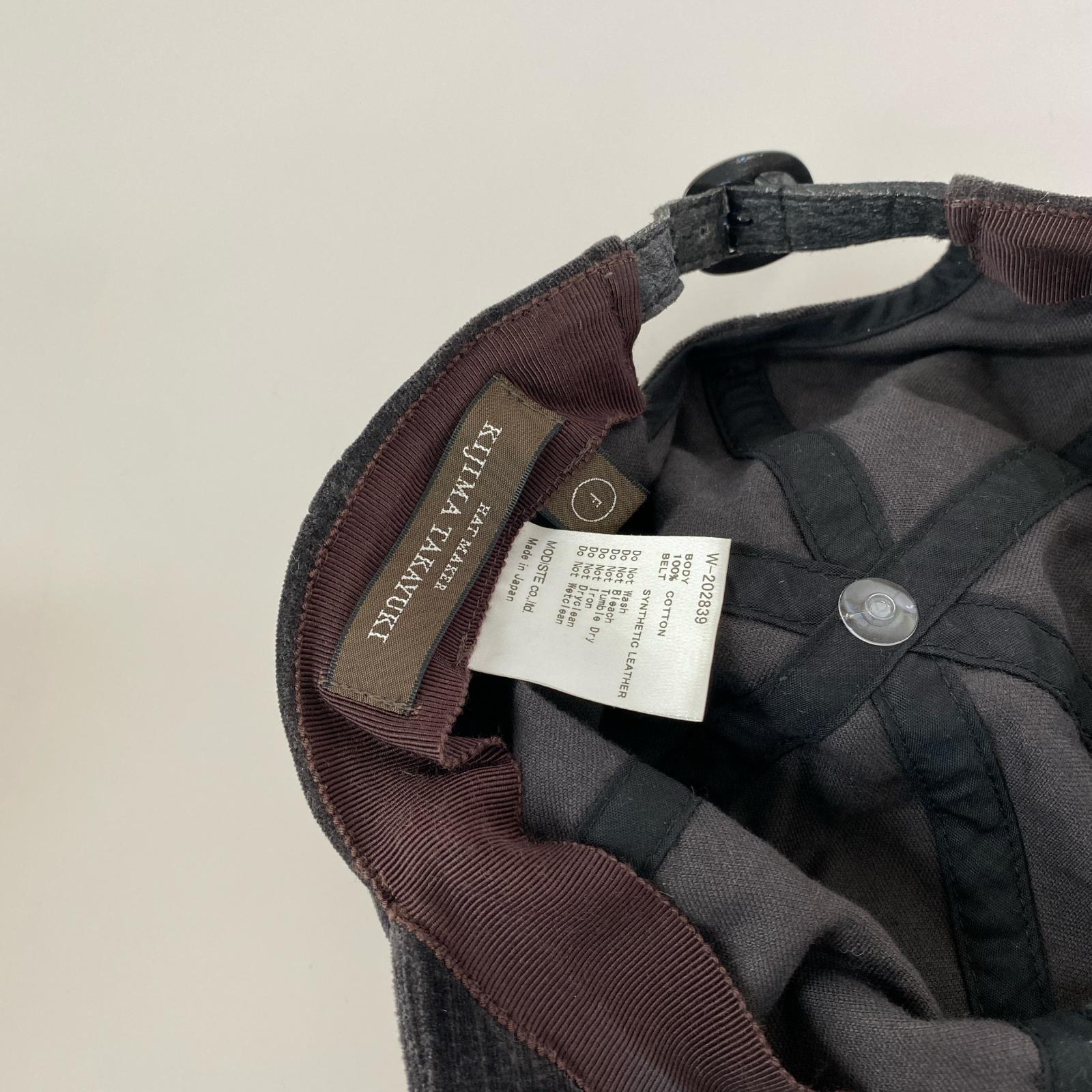 キャップ 6パネル ベロアキャップ GRY ブラウン
