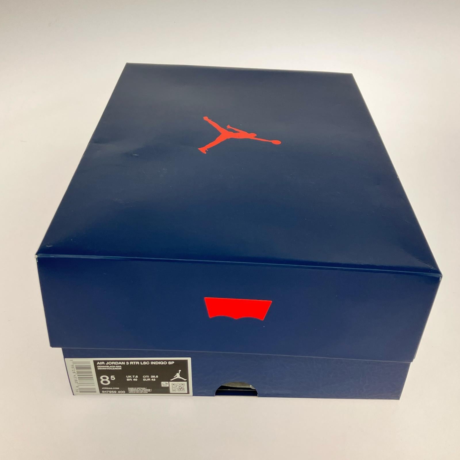 スニーカー NIKE×Levi's AIR JORDAN 3 RTR LSG INDIGO SP IH7959-400 (26.5) 26.5cm (US8 1/2 UK8 EU43) ネイビー