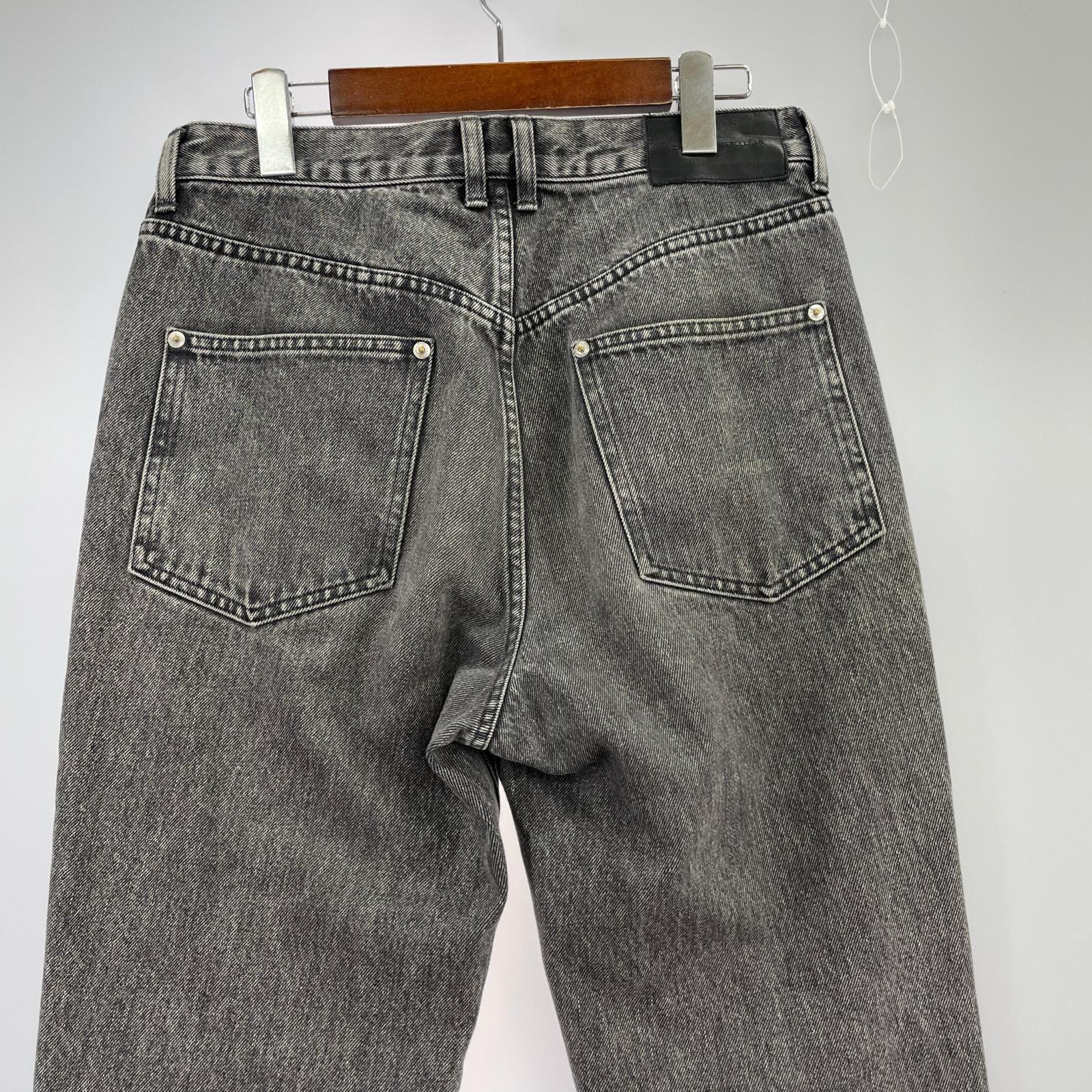 デニムパンツ BLEACHED DENIM ZIPPED PANTS 【46】 46 ブラック