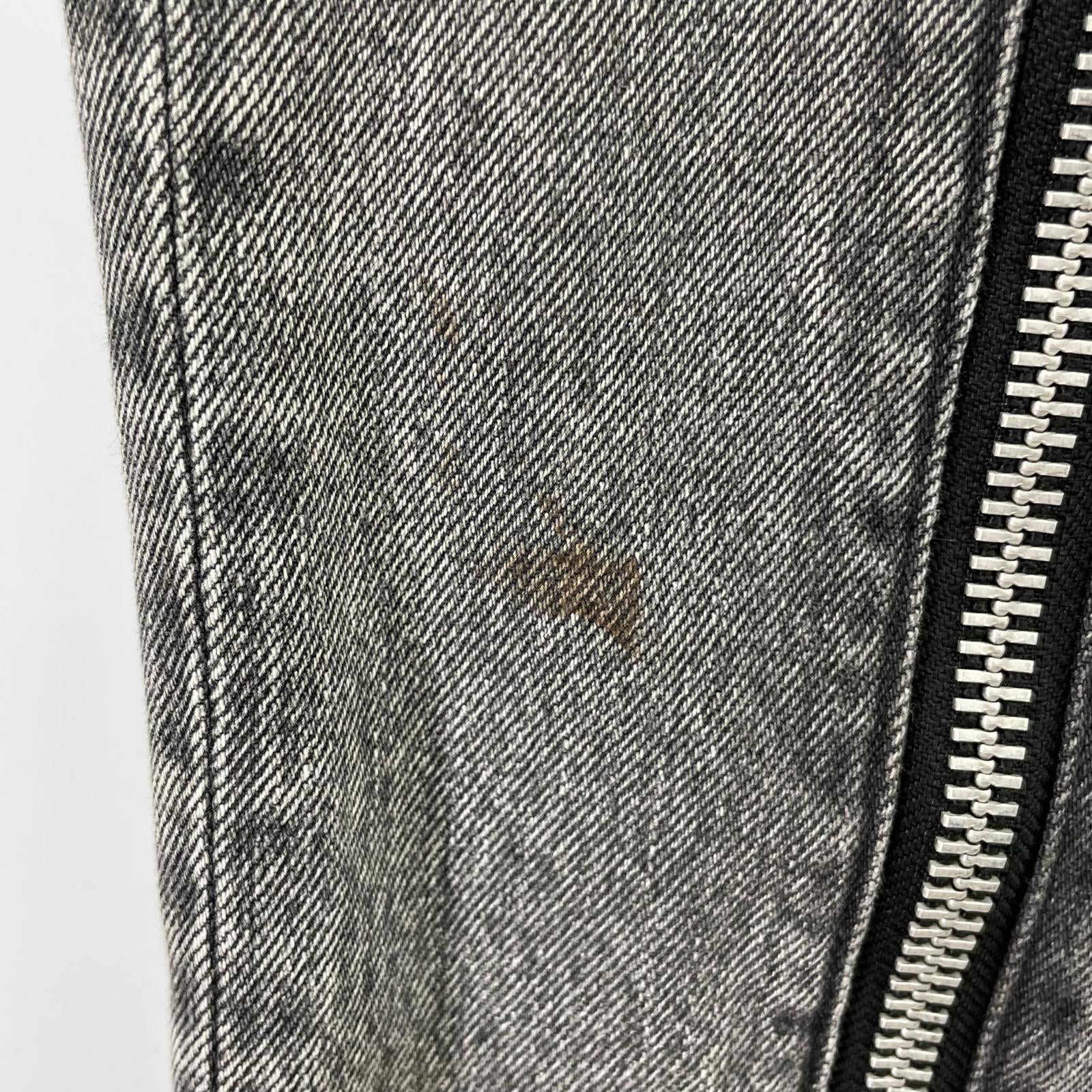 デニムパンツ BLEACHED DENIM ZIPPED PANTS 【46】 46 ブラック
