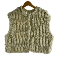 カーディガン Chunky Hand Knitvest クリーム フリー