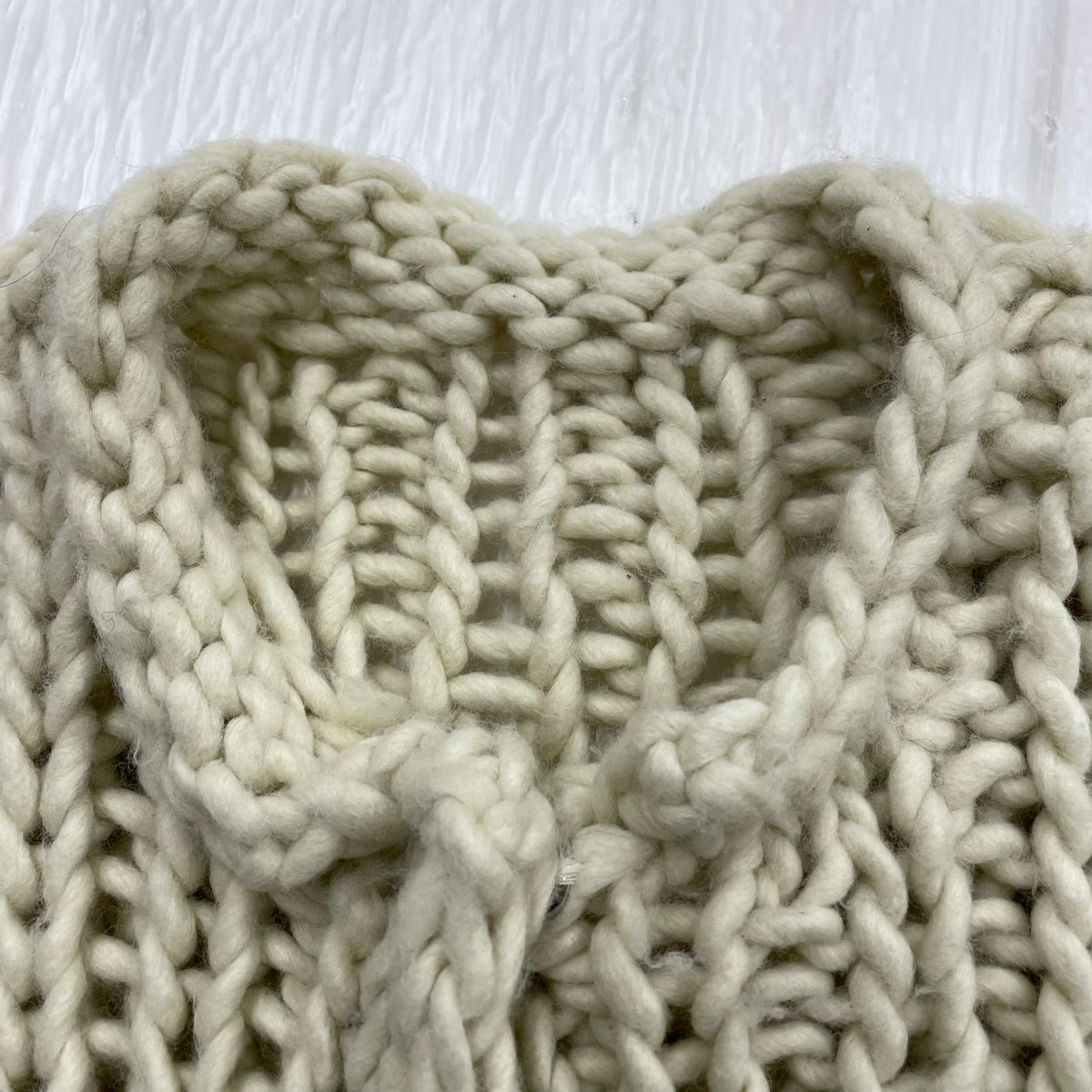 カーディガン Chunky Hand Knitvest クリーム フリー
