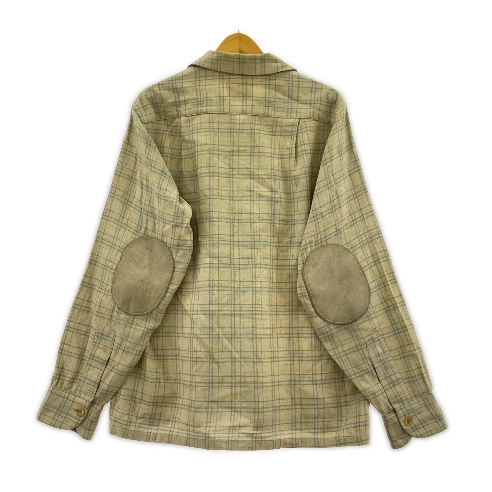 長袖シャツ 50s チェックシャツ エルボーパッチ M