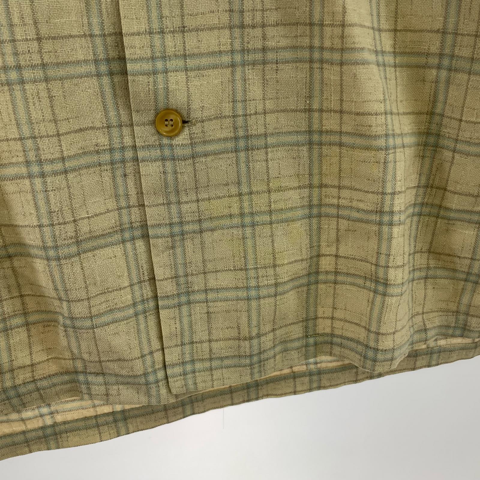 長袖シャツ 50s チェックシャツ エルボーパッチ M