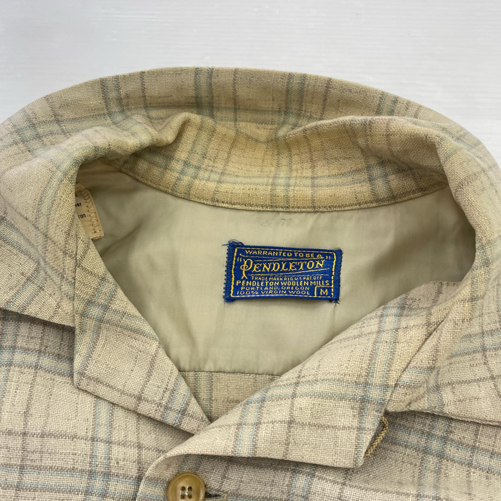 長袖シャツ 50s チェックシャツ エルボーパッチ M