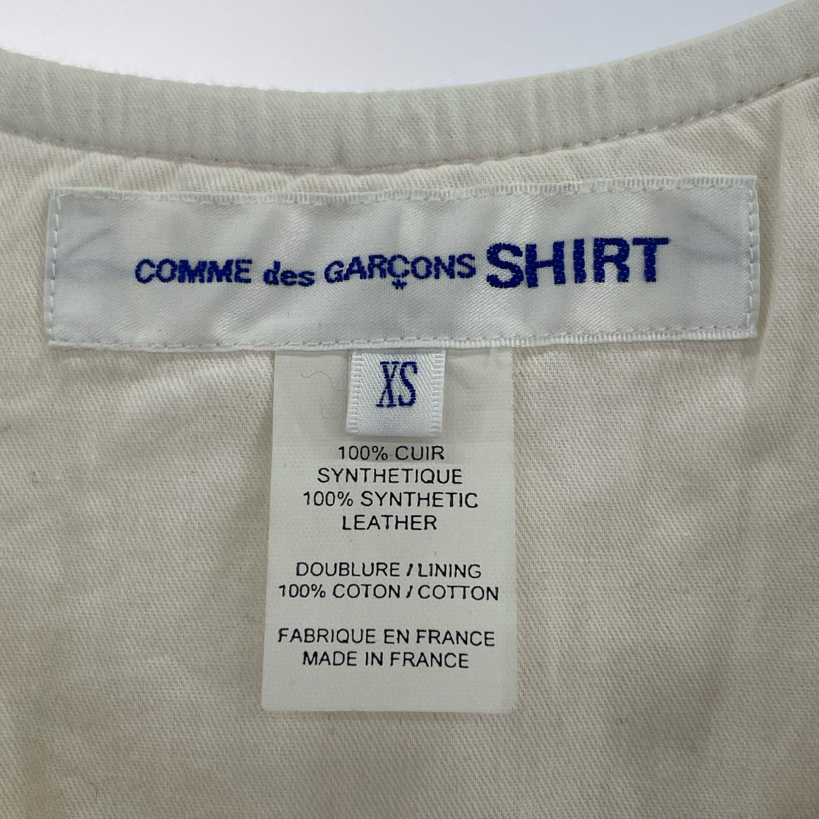 ジャケット COMME des GARCONS SHIRT 20SS SYNTHETIQUE LEATHER VEST XS 白 ホワイト