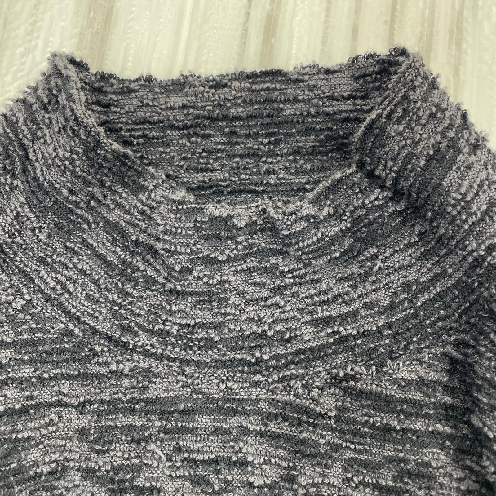 ニット ISSEY MIYAKE 切替デザインパイルモックネックニット 3 グレー 3