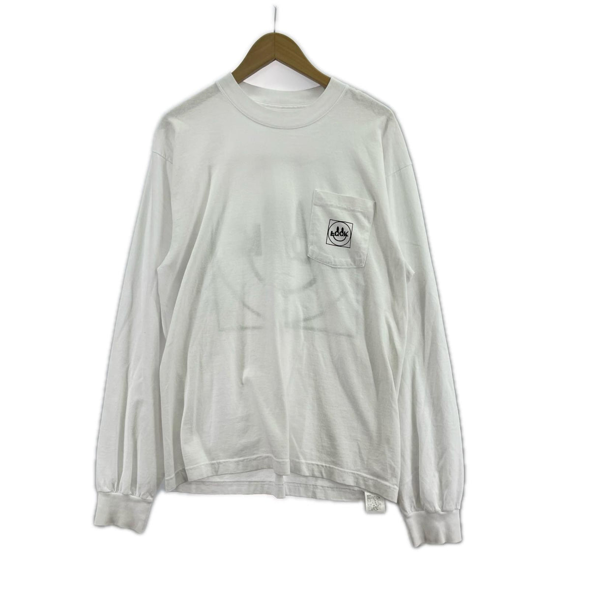 長袖Ｔシャツ LQQK STUDIO SMILEY LOGO L/Sｶｯﾄｿｰ 白 M M ホワイト