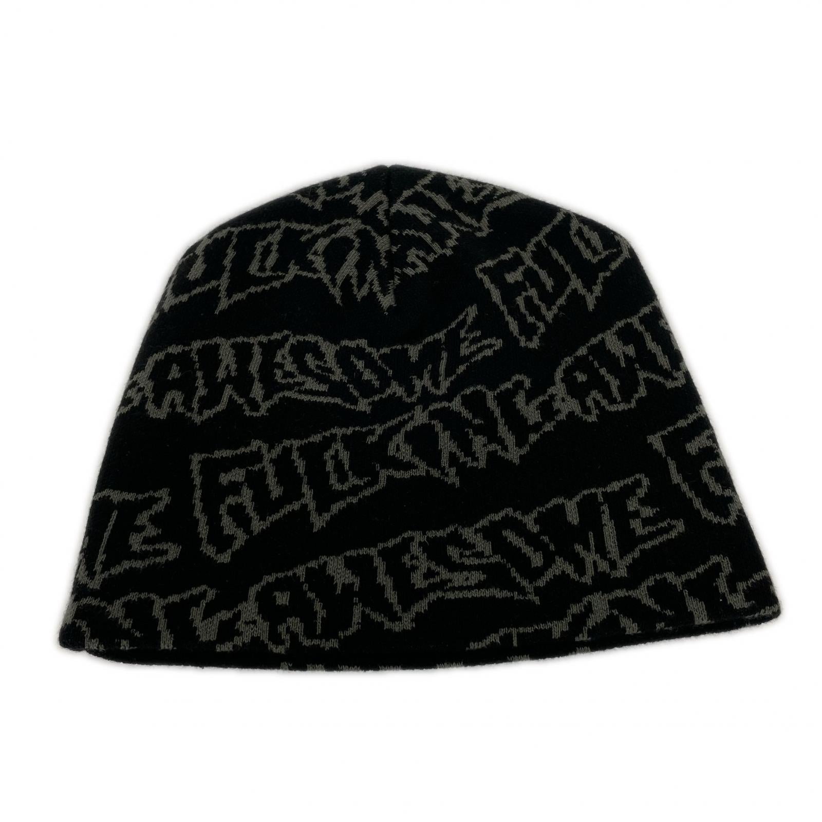 ニットキャップ STAMP REPEAT SKULLY ビーニー帽 BLK ブラック