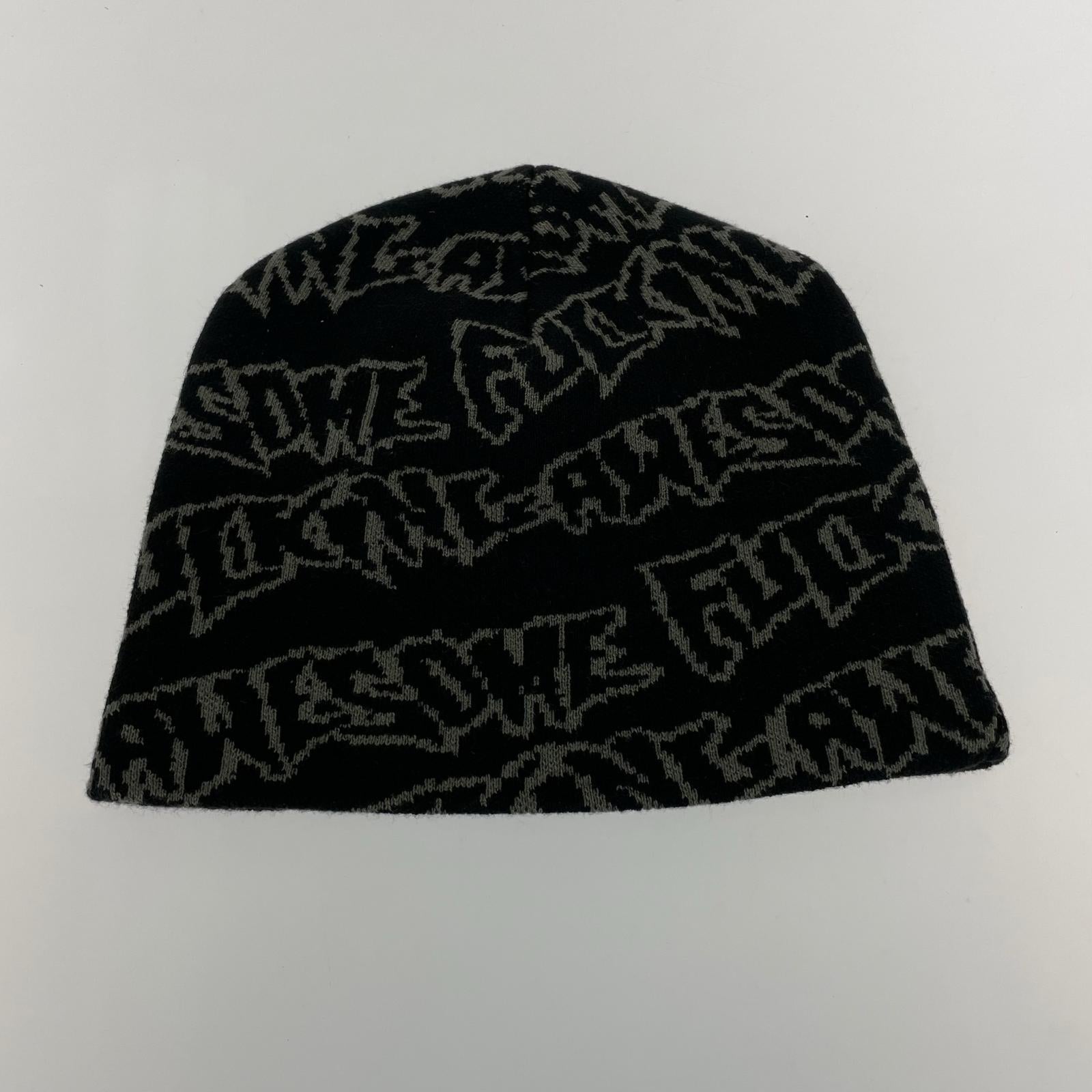 ニットキャップ STAMP REPEAT SKULLY ビーニー帽 BLK ブラック