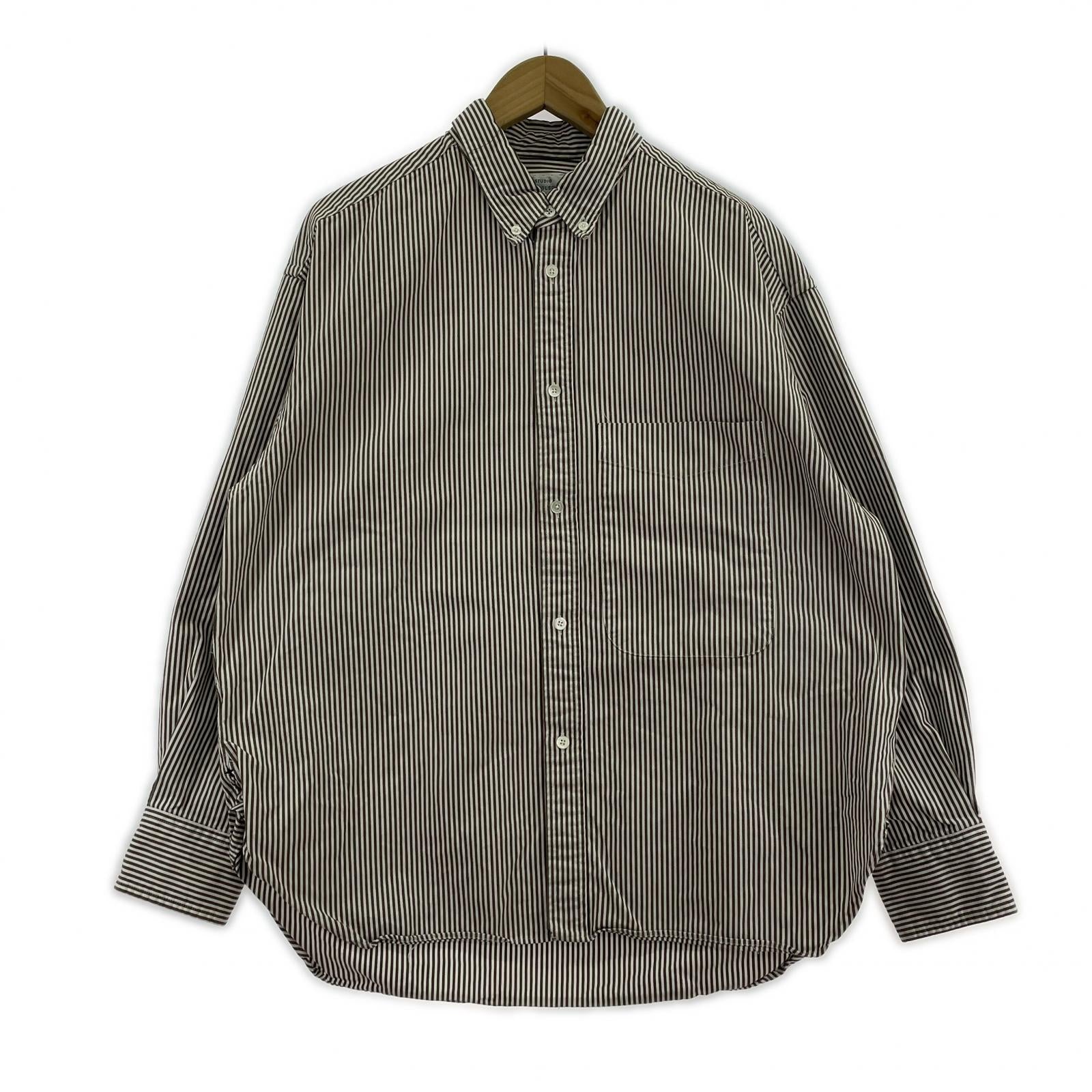 長袖シャツ STUDIO NICHOLSON BEAMS PLUS別注 LISA OXFORD SHIRT XS ストライプ