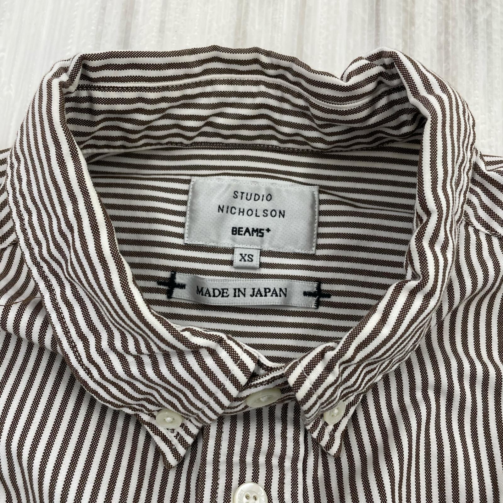 長袖シャツ STUDIO NICHOLSON BEAMS PLUS別注 LISA OXFORD SHIRT XS ストライプ