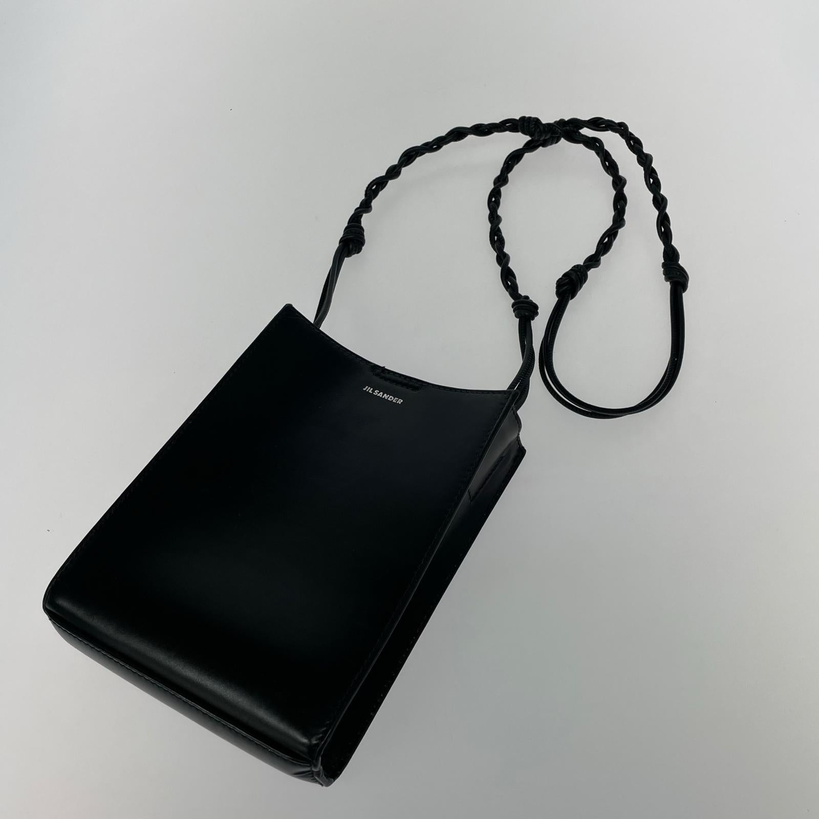 ショルダーバッグ JIL SANDER TANGLE BAG タングルスモール スクエアショルダーバッグ 黒 ブラック