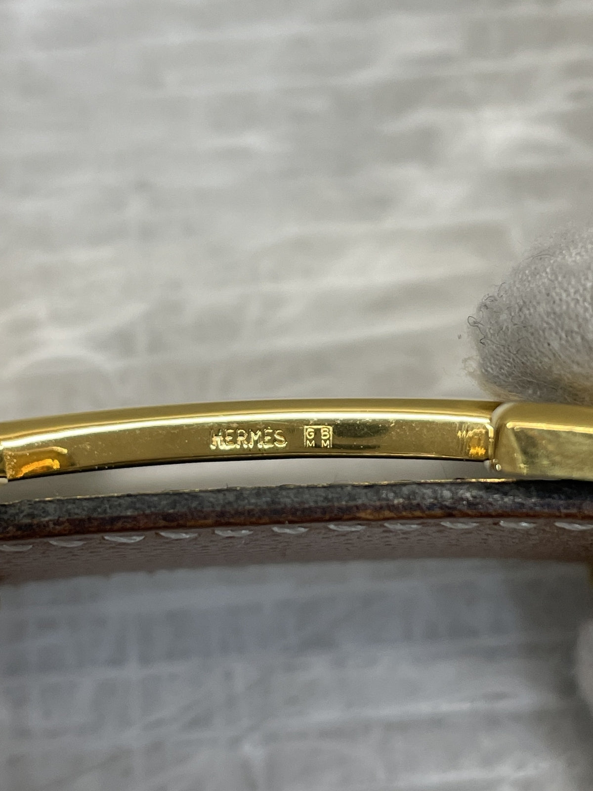 HERMES コンスタンスH レザーベルト 黒×金