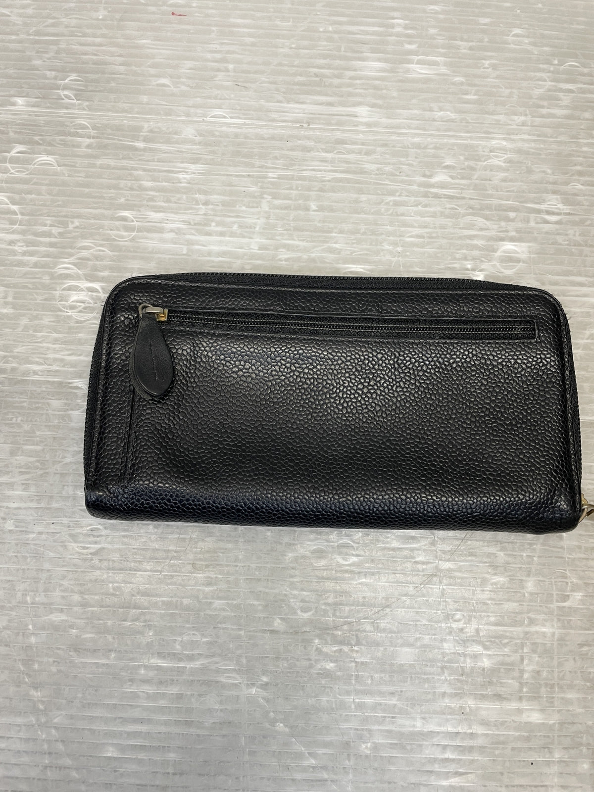 CHANEL キャビアスキン ココマーク ラウンドジップウォレット 黒