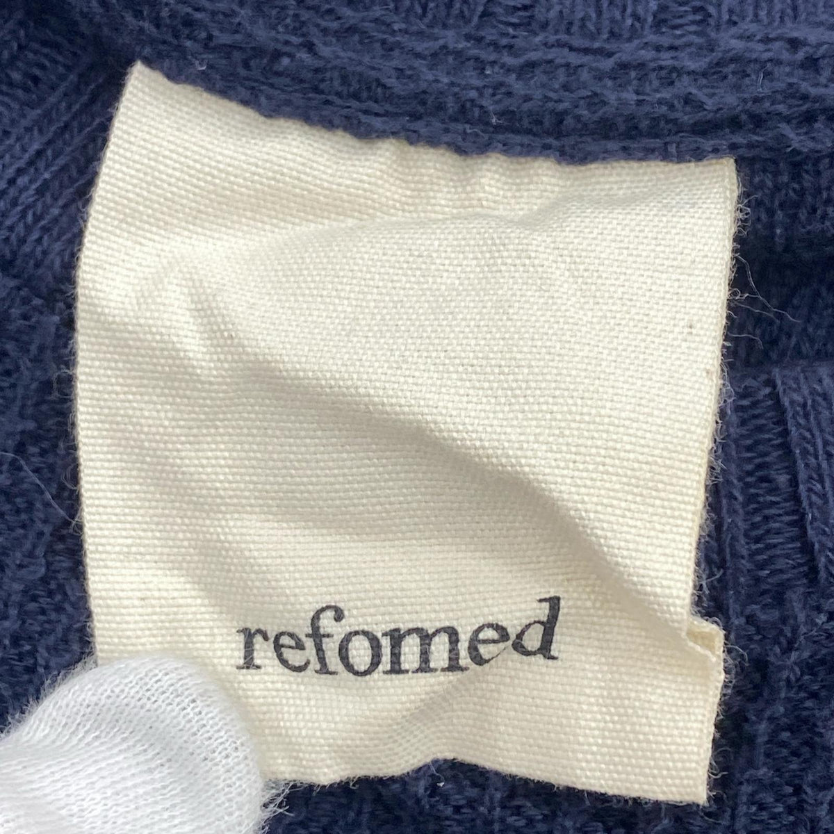 ニット refomed 畦編みサーマルTシャツ 4 ネイビー