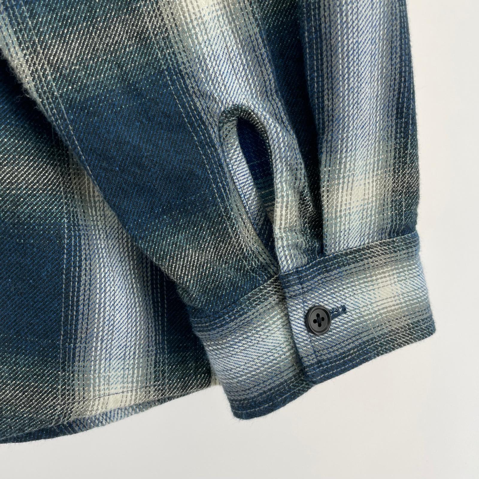 長袖シャツ OMBRE CHECK SHIRT/L/RW25A0205 L ネイビー