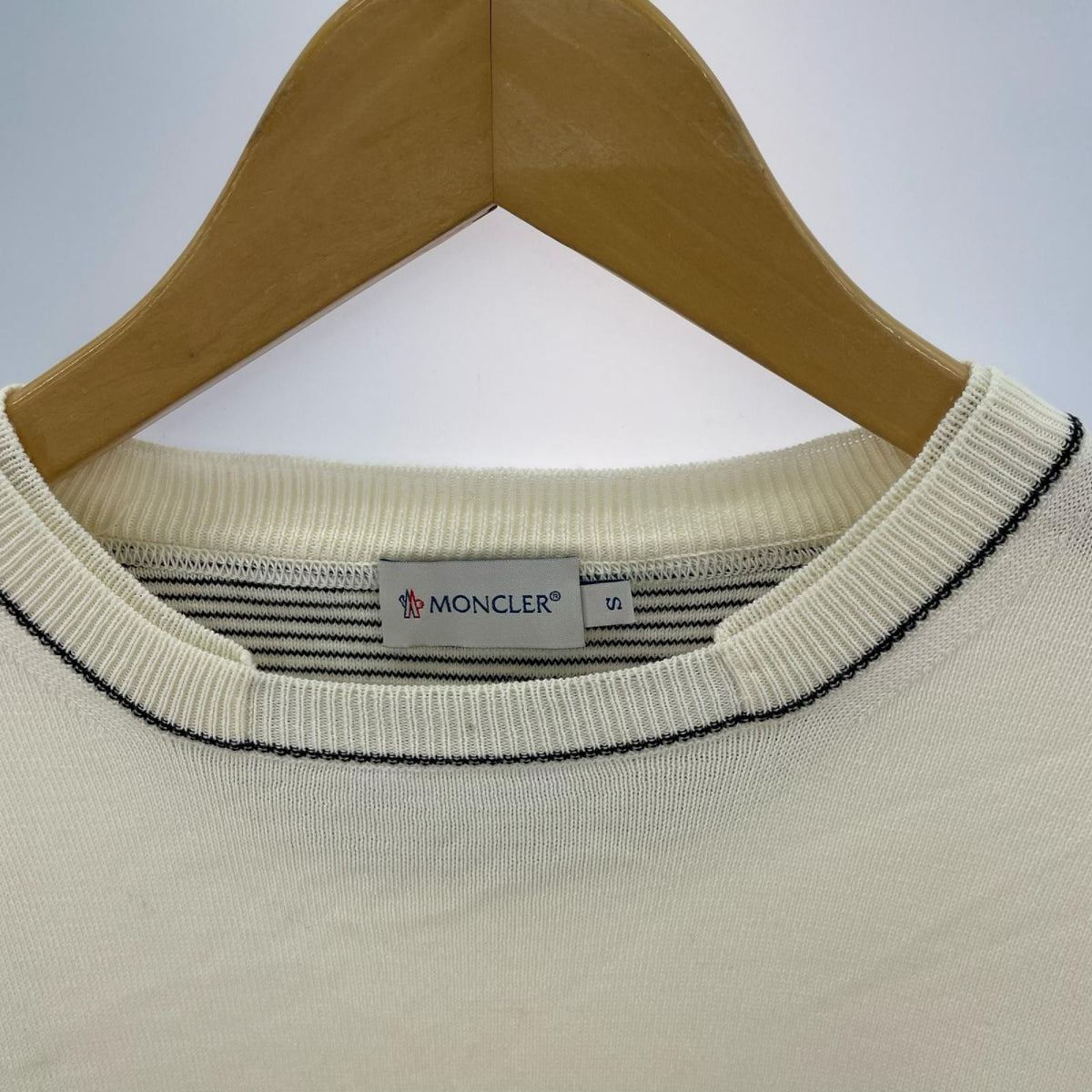 長袖Ｔシャツ ｸﾙｰﾈｯｸ ﾛｺﾞ ﾆｯﾄ/ﾎﾜｲﾄ S ホワイト