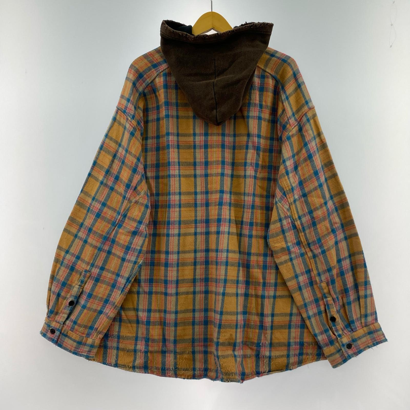長袖シャツ 25AW NEL CHECK HOODIE SHIRT 1 ブラウン