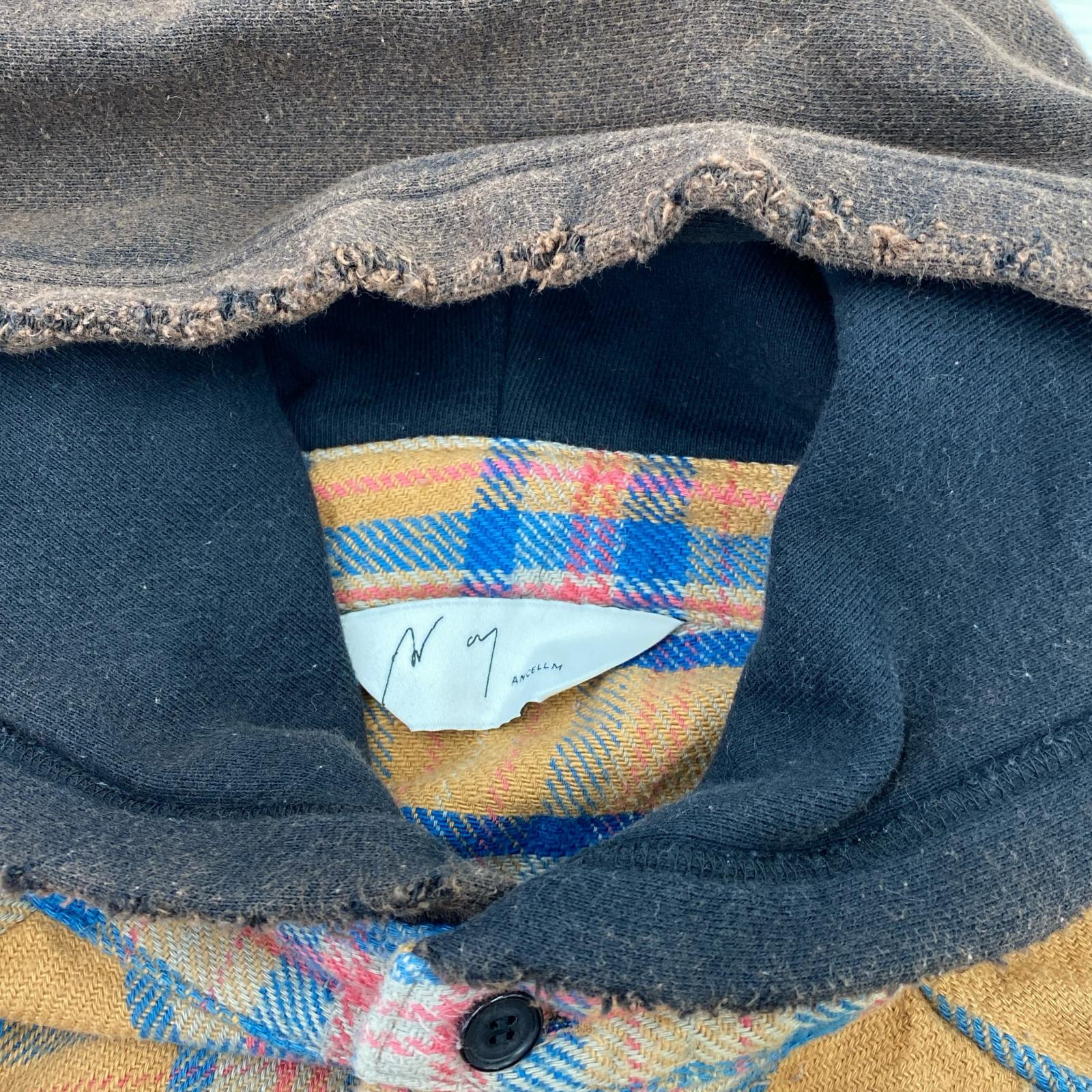 長袖シャツ 25AW NEL CHECK HOODIE SHIRT 1 ブラウン