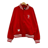 ジャケット EMBROIDERED LOGO SWEAT VARSITY JACKET 赤 レッド