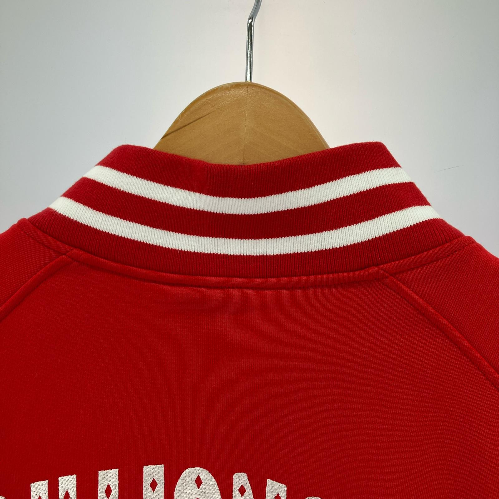 ジャケット EMBROIDERED LOGO SWEAT VARSITY JACKET 赤 レッド