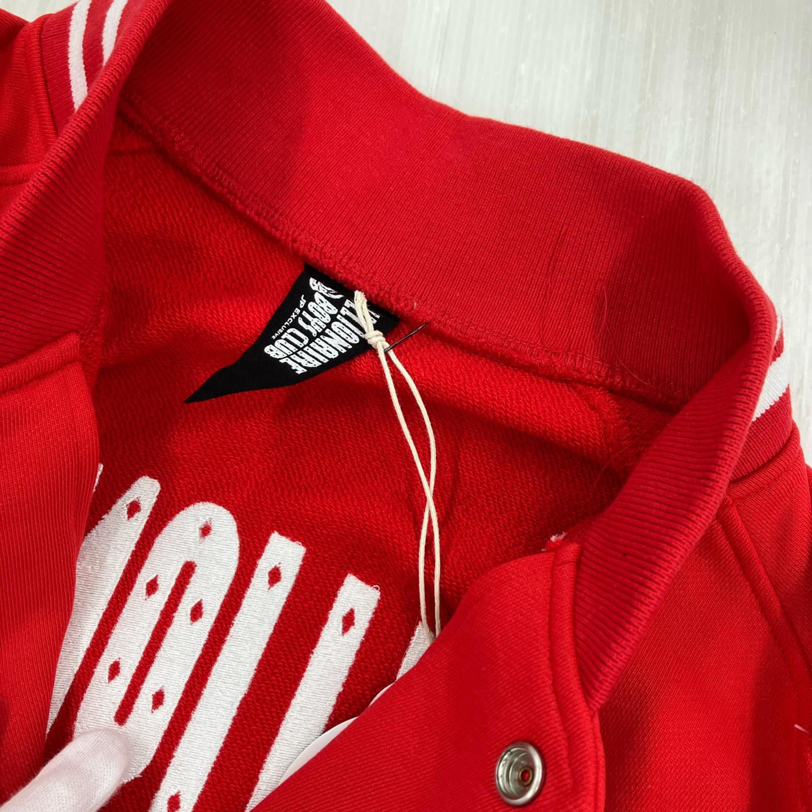 ジャケット EMBROIDERED LOGO SWEAT VARSITY JACKET 赤 レッド