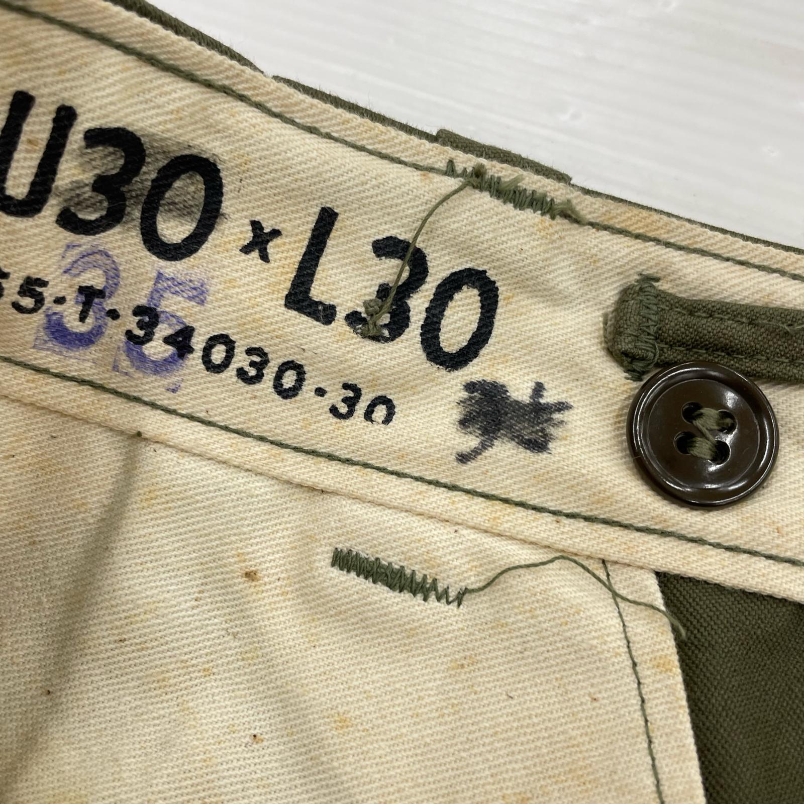 パンツ 50s U.S.ARMY M-43 55-T-34030-30 フィールドパンツ 30 グリーン
