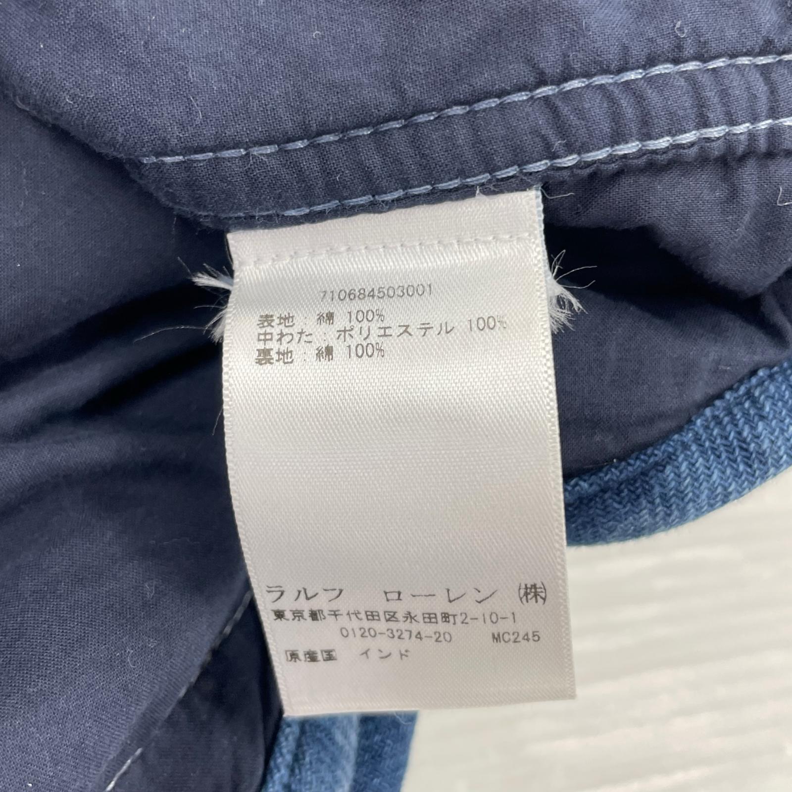 長袖シャツ 中綿パッチワークシャツジャケット BLU (M) M ブルー
