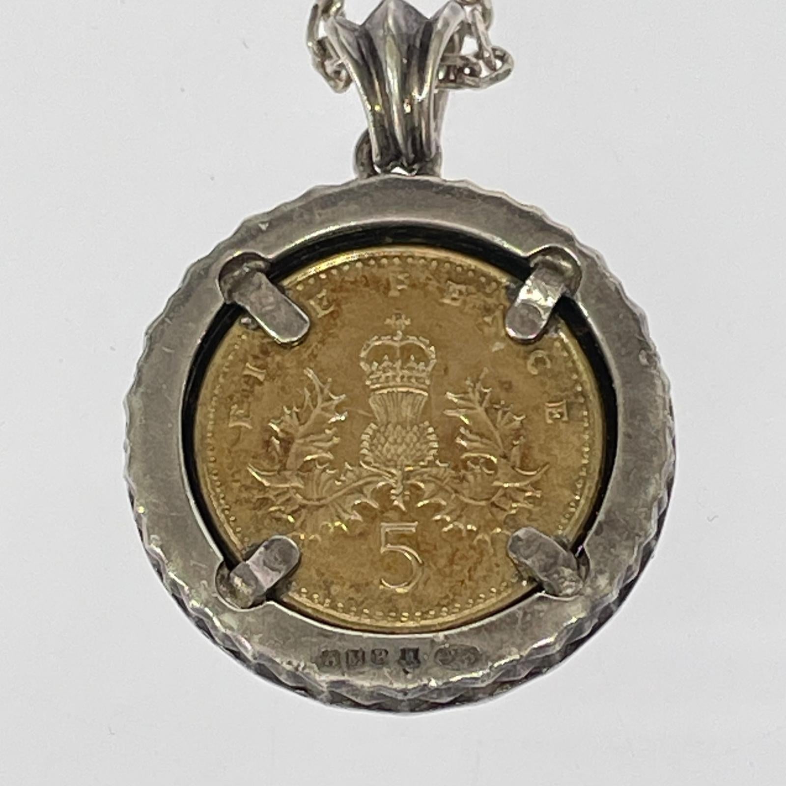 ネックレス Diamond Cut Coin Necklace シルバー