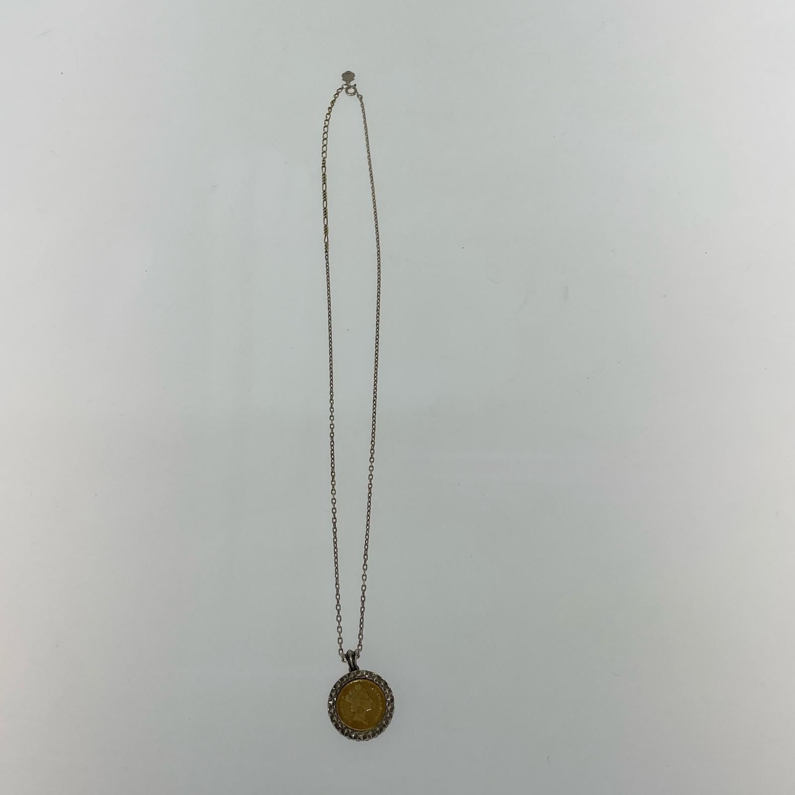 ネックレス Diamond Cut Coin Necklace シルバー