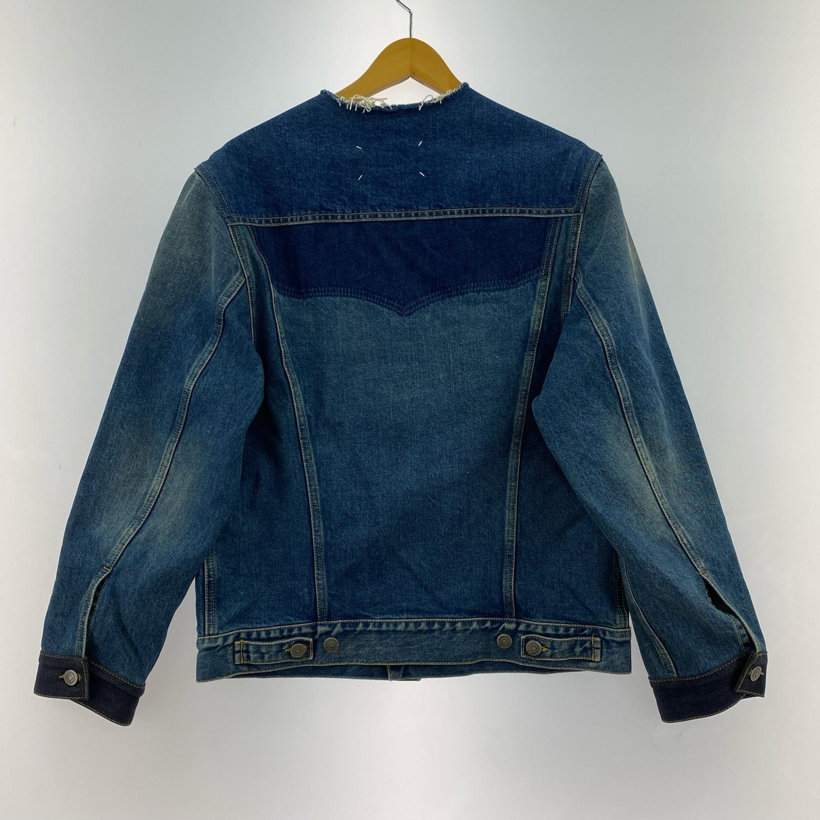 デニムジャケット 22SS 再構築ノーカラーデニムジャケット