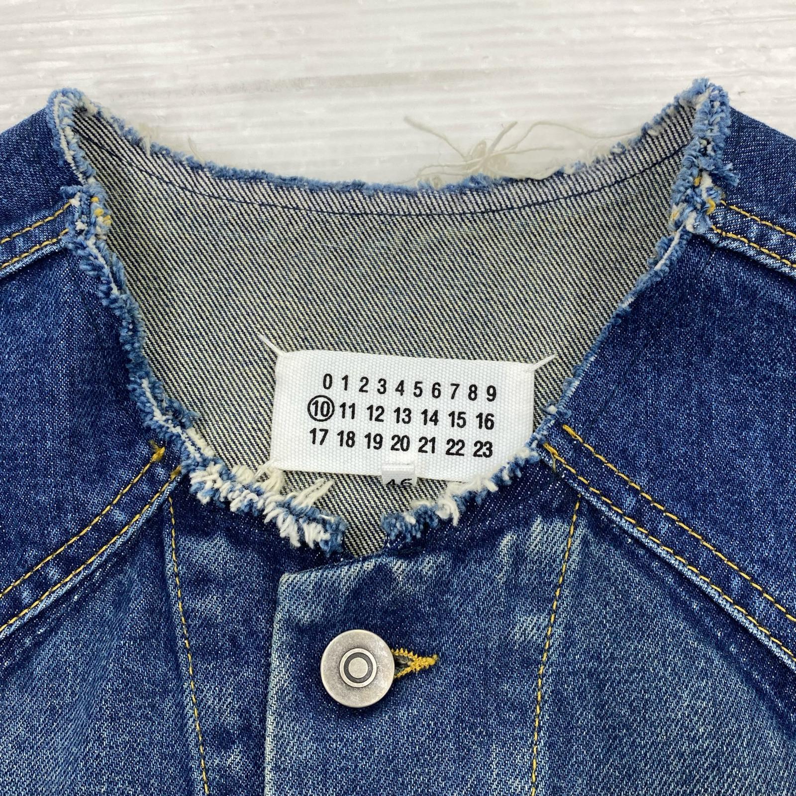 デニムジャケット 22SS 再構築ノーカラーデニムジャケット