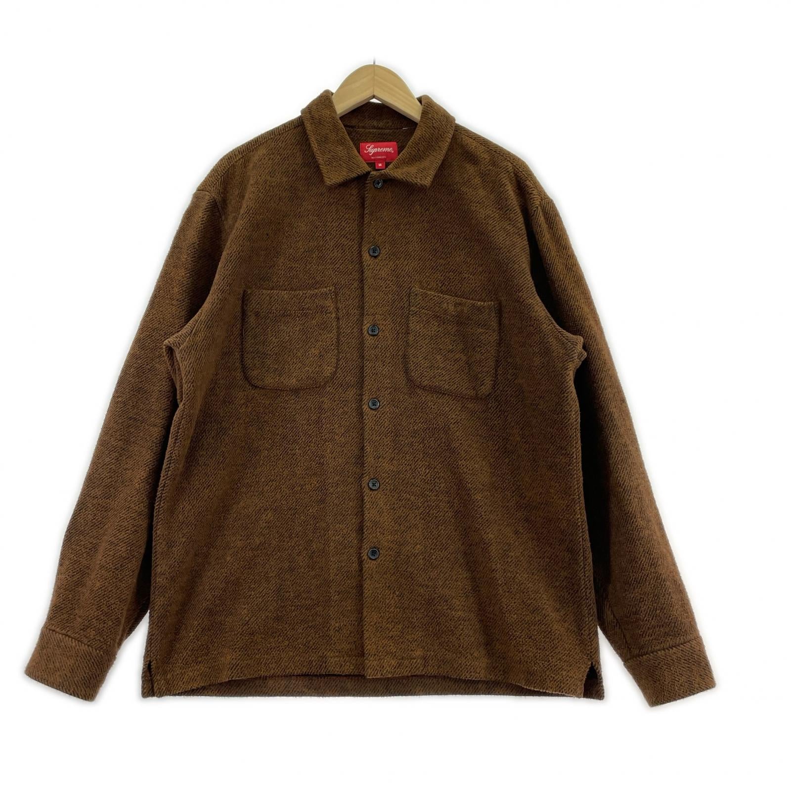 長袖シャツ 22aw brushed flannel 茶 M ブラウン