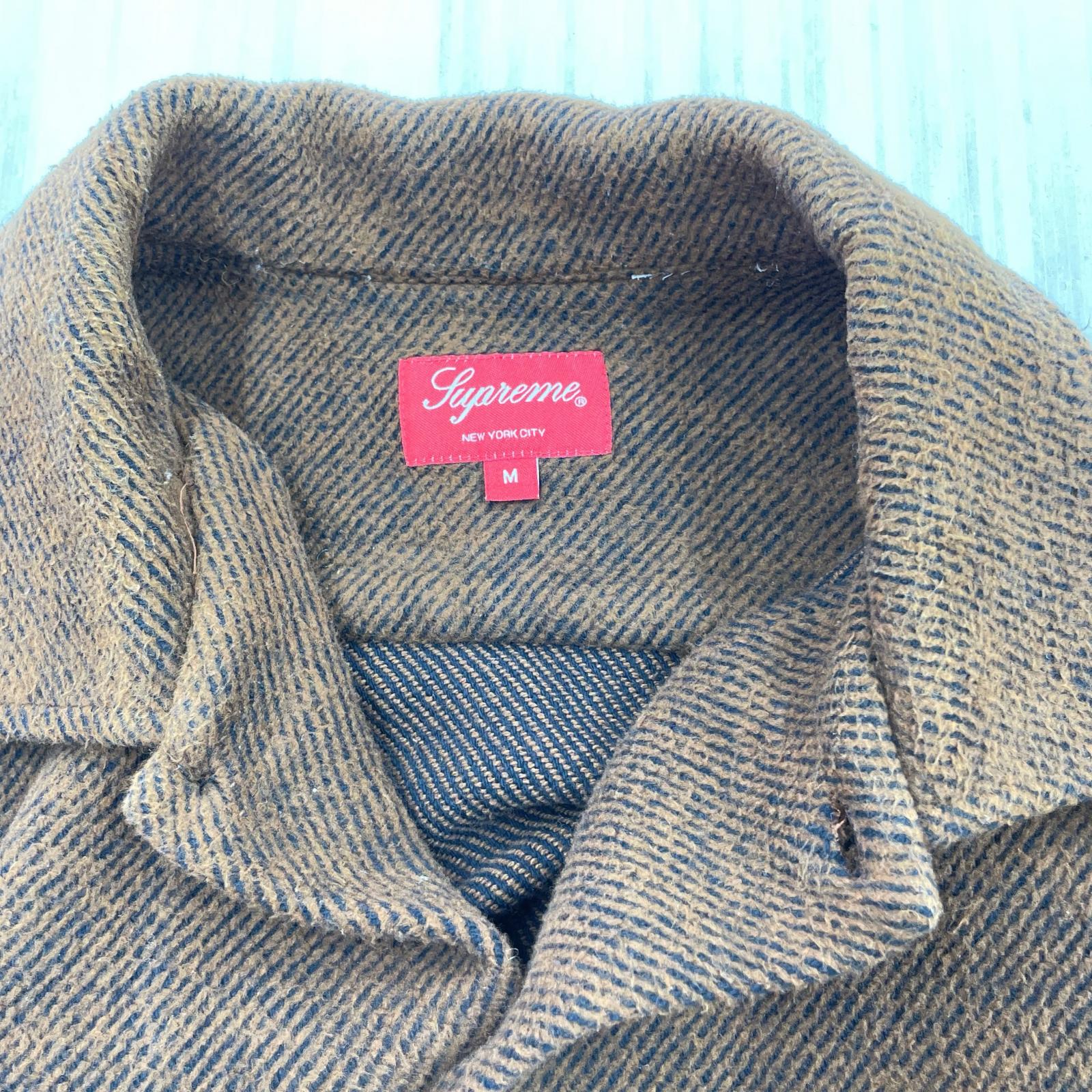 長袖シャツ 22aw brushed flannel 茶 M ブラウン
