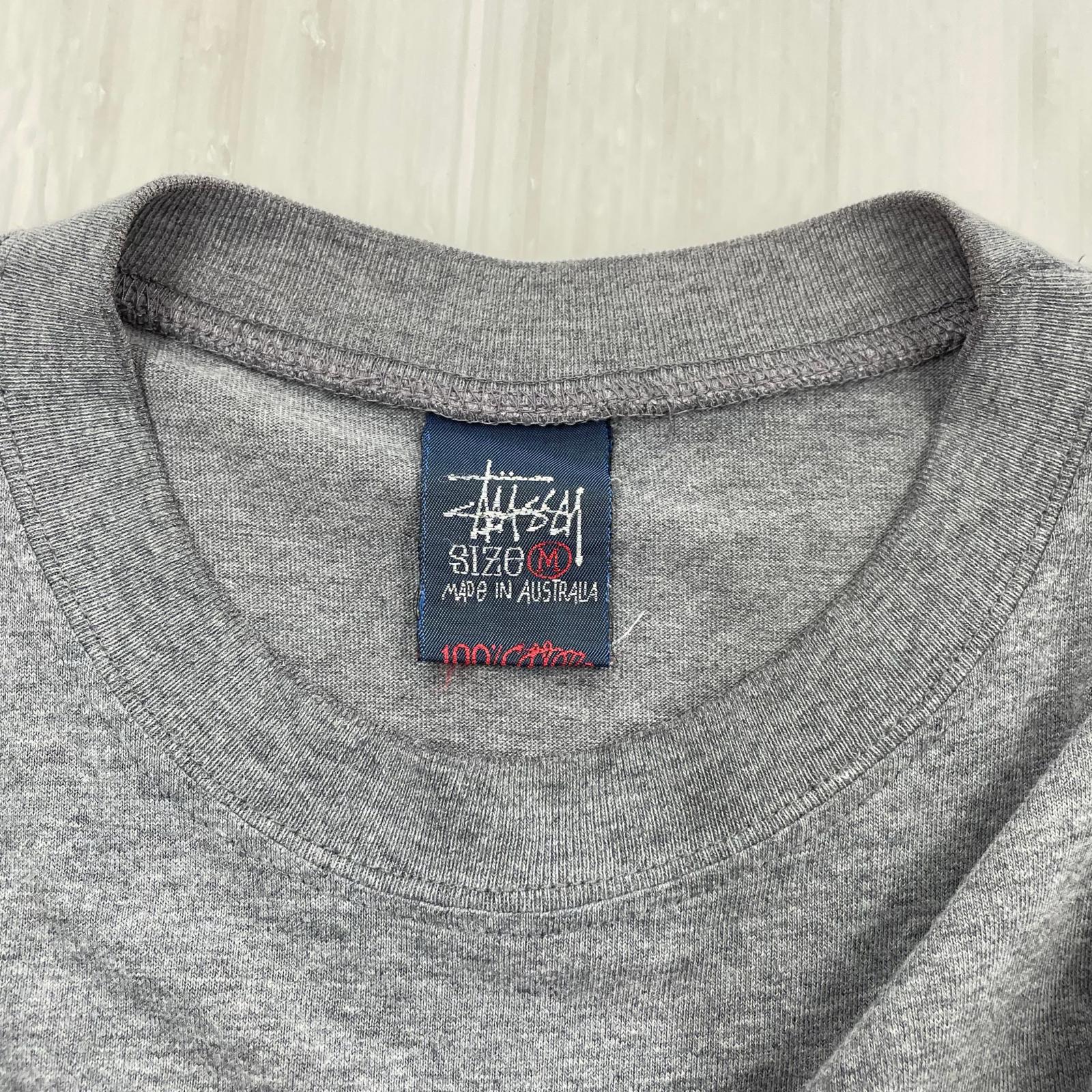 半袖Ｔシャツ STUSSY　90s 紺タグ オーストラリア製 カープリントプリント M グレー M グレー