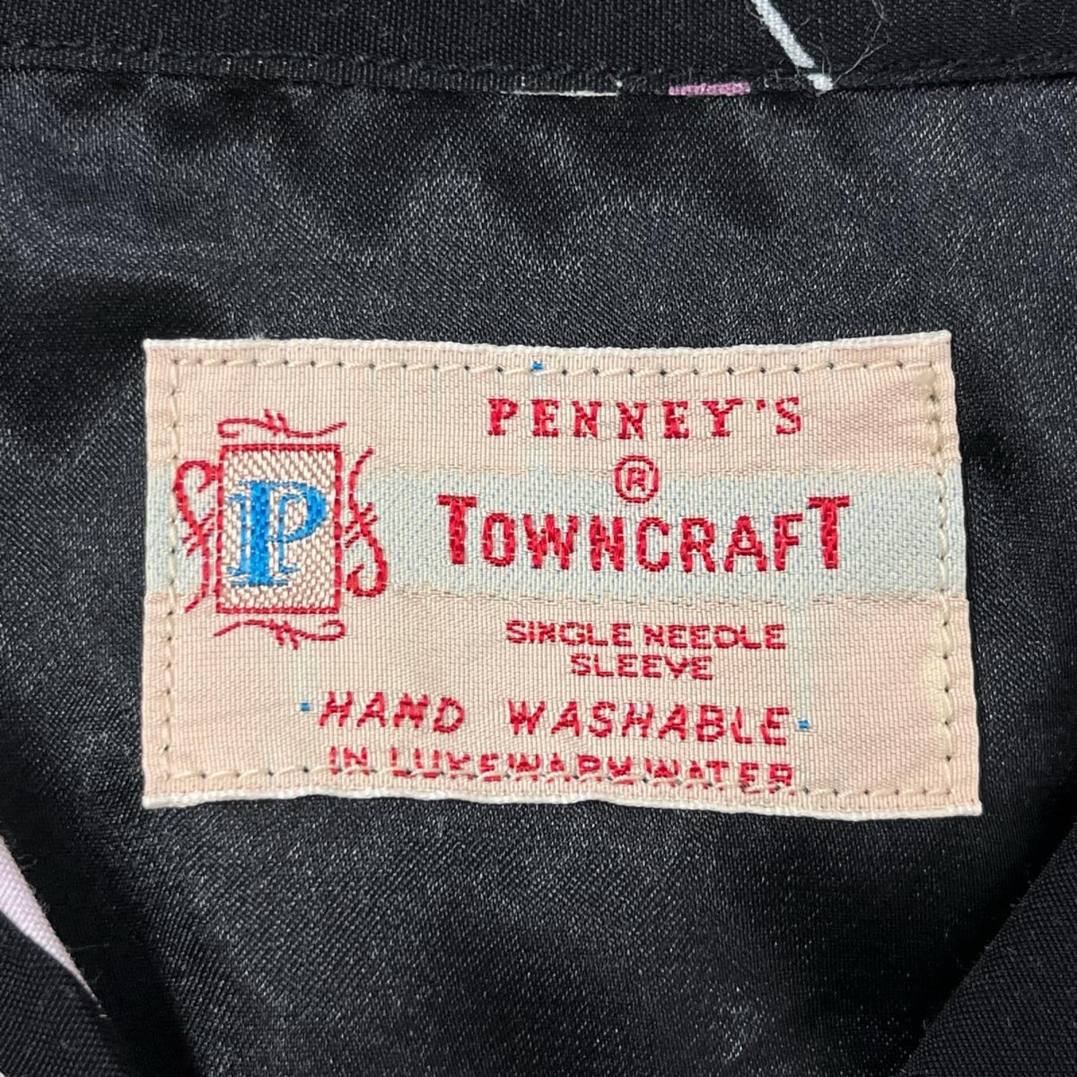 長袖シャツ TOWNCRAFT 復刻 総柄 ブラック L