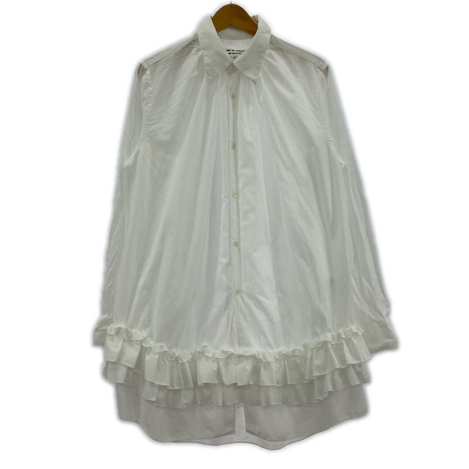 長袖シャツ 24AW ティアードフリルポリエステルシャツブラウス M M ホワイト