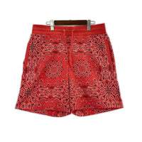 ショートパンツ ペイズリー ショーツ 赤(L) L レッド