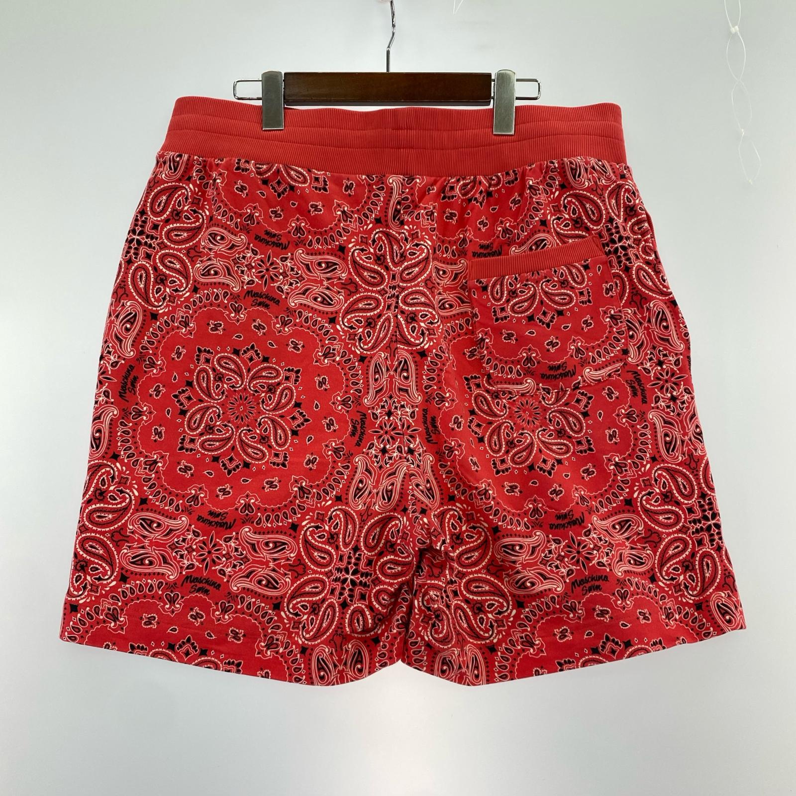ショートパンツ ペイズリー ショーツ 赤(L) L レッド