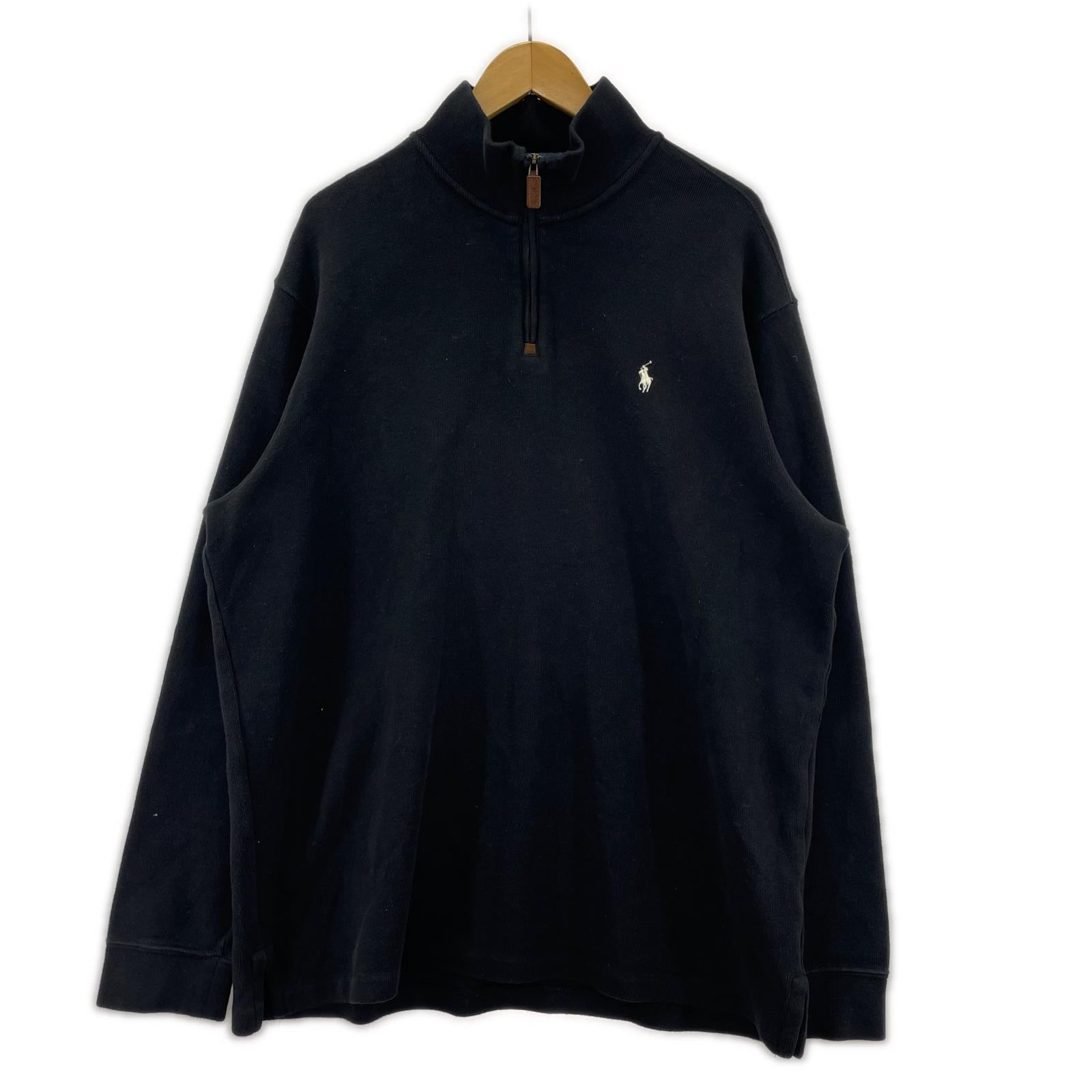 ニット ﾊｰﾌｼﾞｯﾌﾟﾆｯﾄ 黒 (XL) ブラック