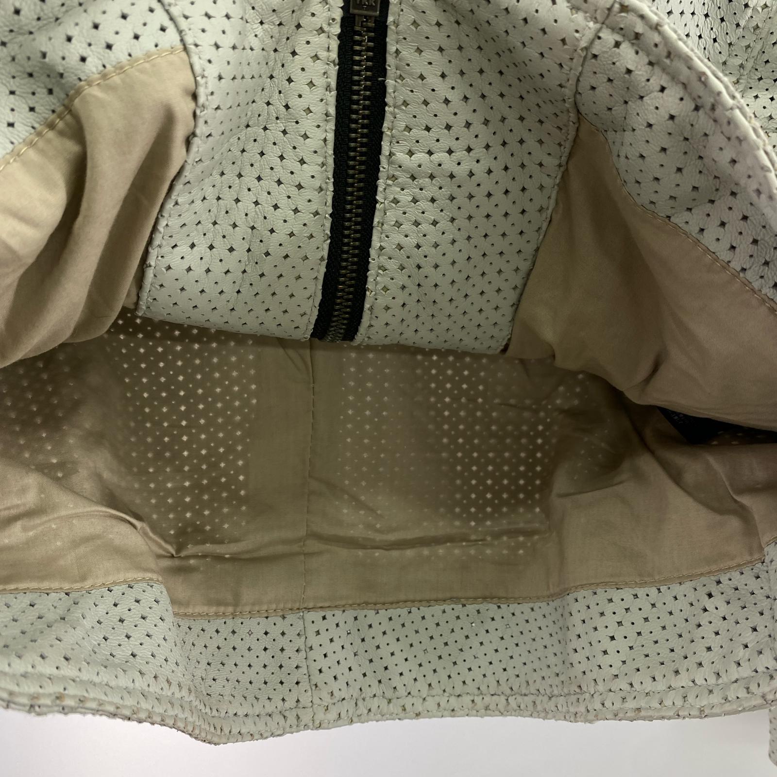 レザージャケット Liugoo Leathers　パンチングレザー M グレー
