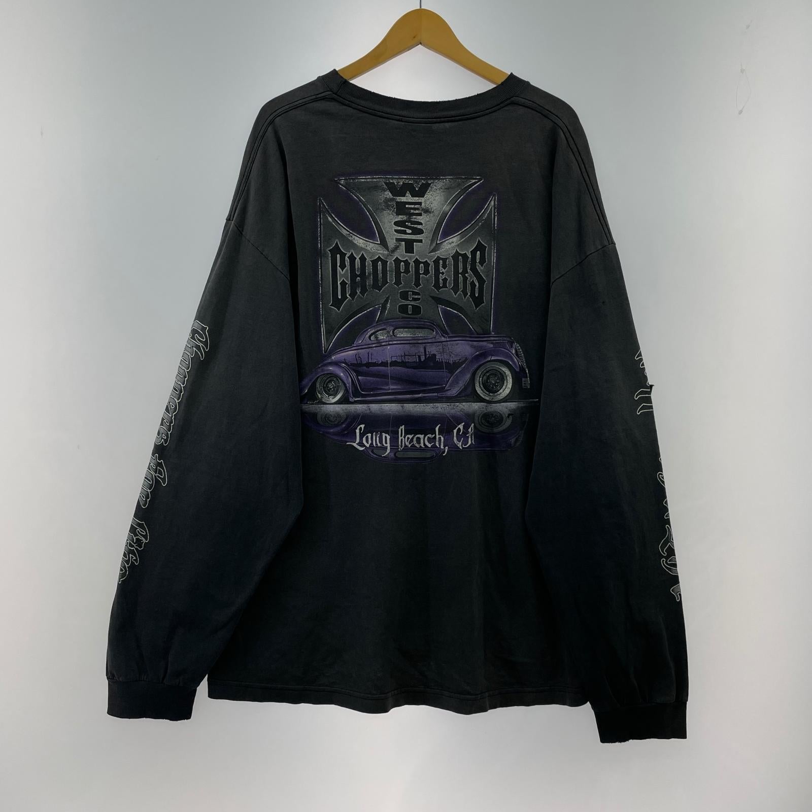 長袖Ｔシャツ 90s アイアンクロスプリント　L/STee 実寸２XL ブラック