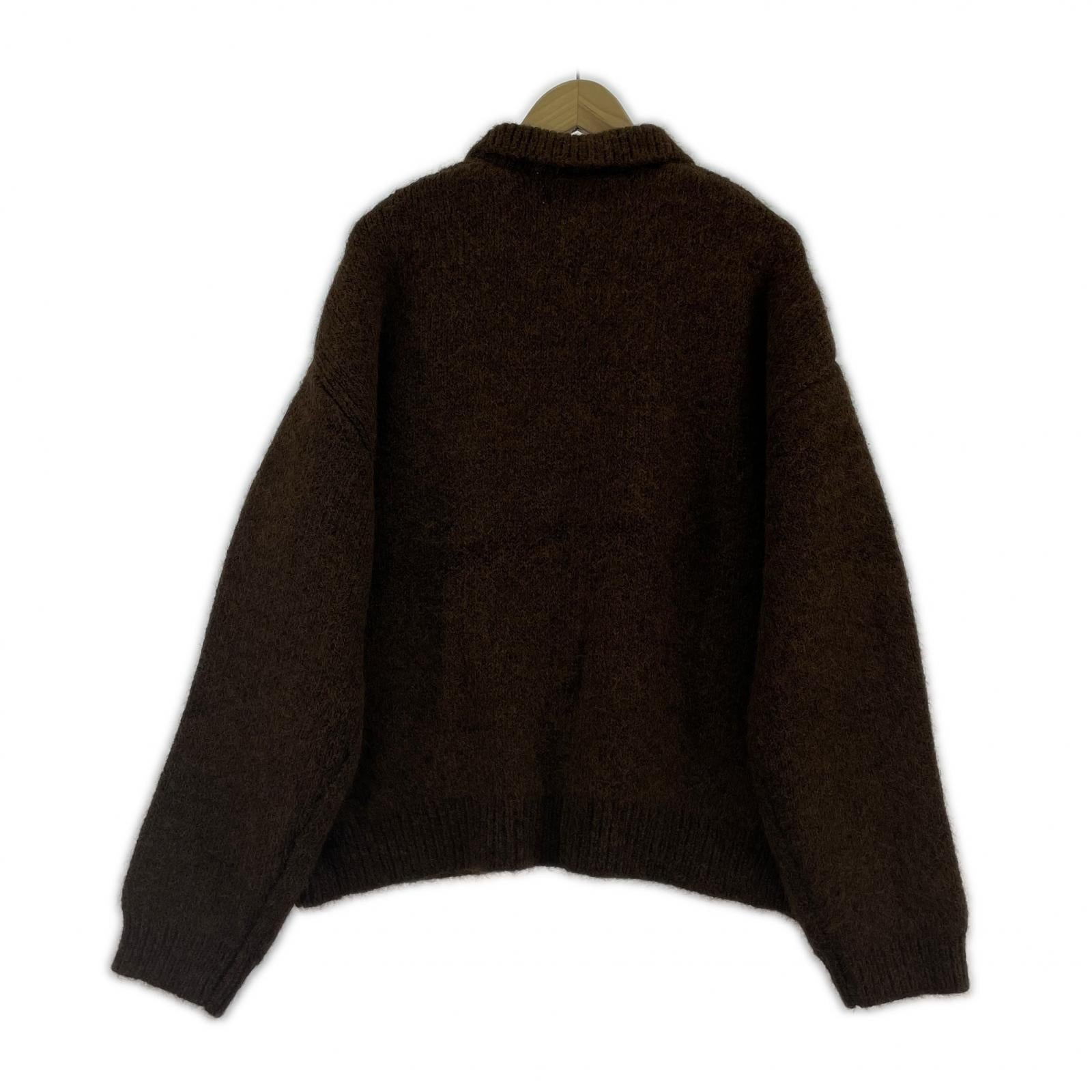 カーディガン LURAKU シャギーニット 茶 L ブラウン