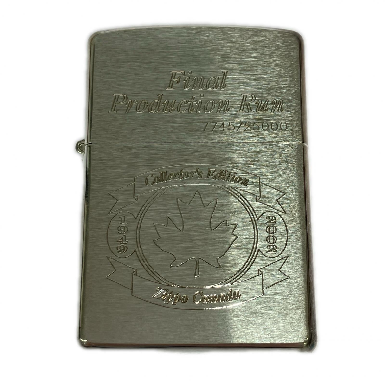 ライター ZIPPO CANADA FINAL 2002年製 シルバー