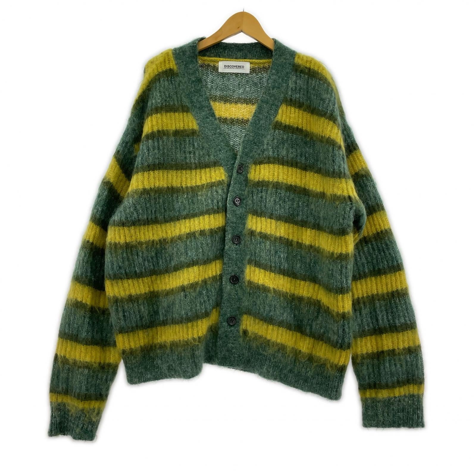 カーディガン MOHAIR BORDER KNIT CARDIGAN 22AW