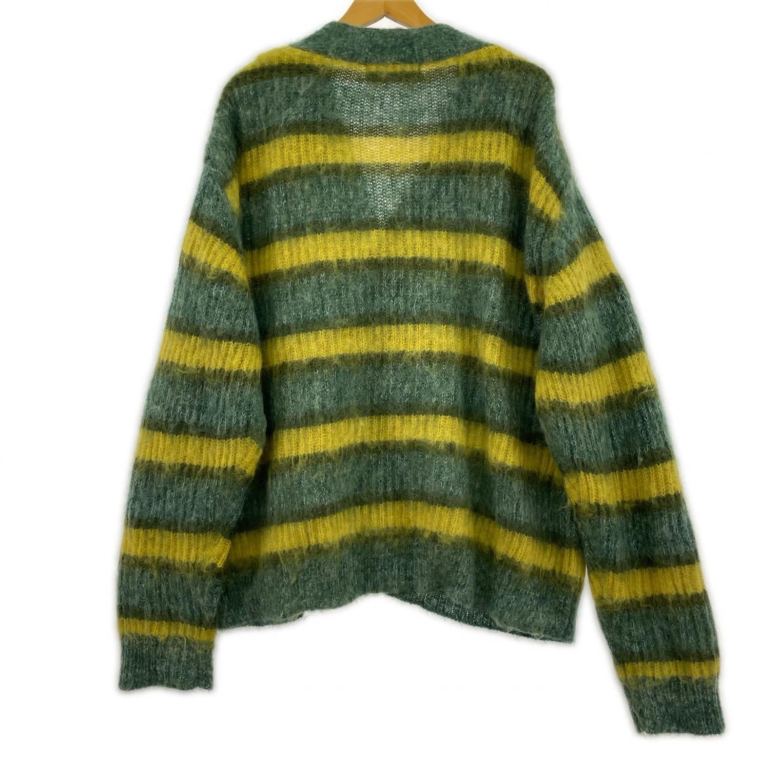 カーディガン MOHAIR BORDER KNIT CARDIGAN 22AW